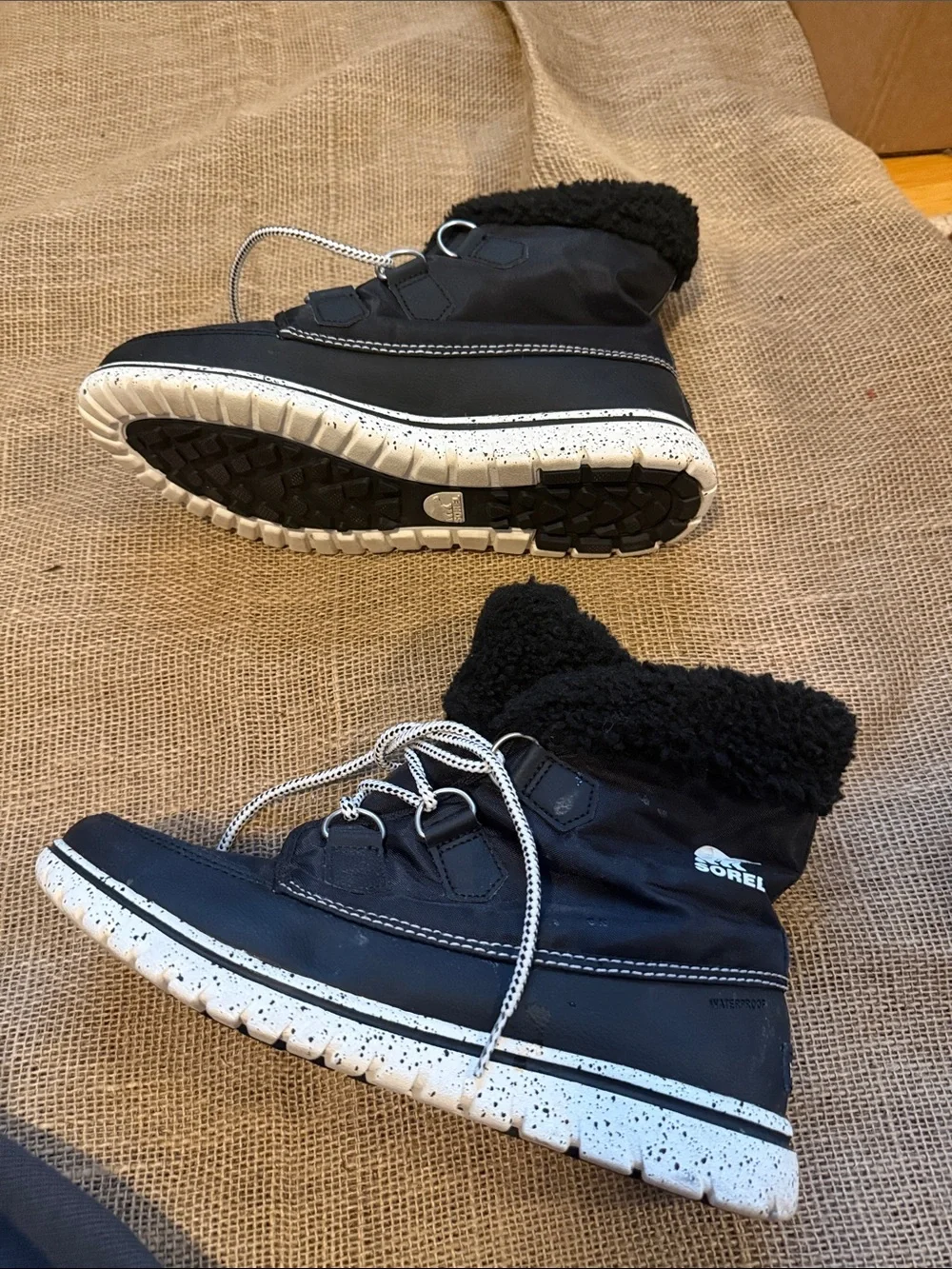Sorel Women’s fleece lined winter boots.